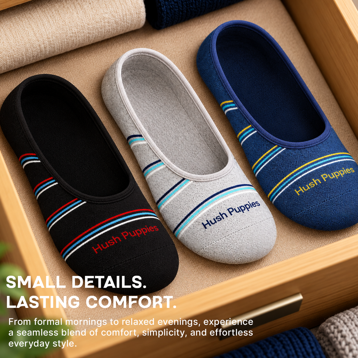 Hush Puppies Men's Multicolored Loafer Socks