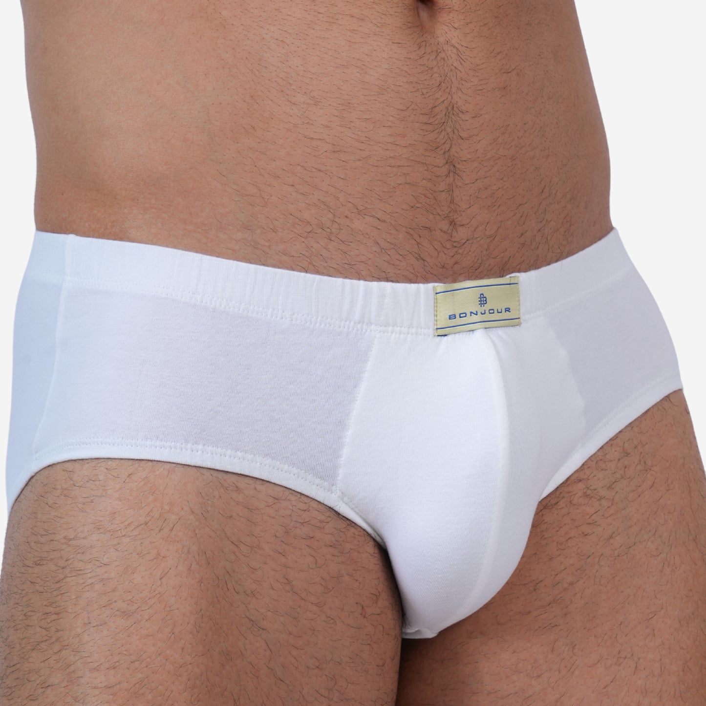 Men's White Cotton Comfort Briefs - Soft Breathable Everyday Innerwear (Pack of 2)