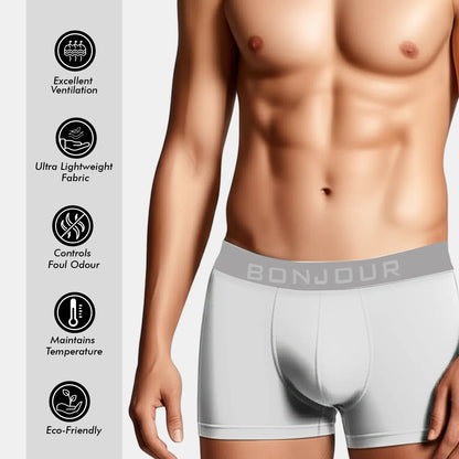 Men’s Bamboo Trunk Grey mist– Ultra Soft, Odour Free (Pack of 1)