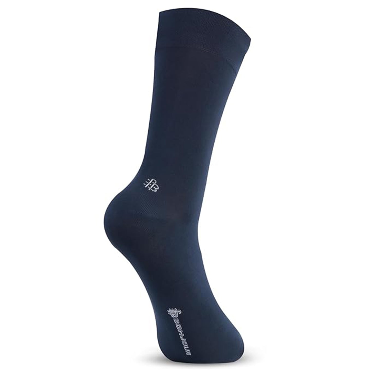 Men Cotton Odour Free Plain Socks (Navy)