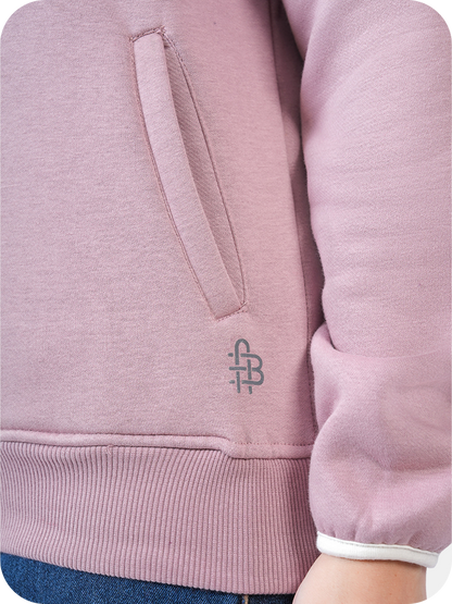 Women’s Half Zip Sweatshirt for Winter - (Mauve)
