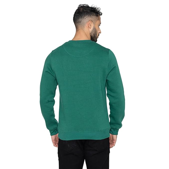 Men's Green Printed Crew Neck Sweatshirt | College Division Graphic Pullover