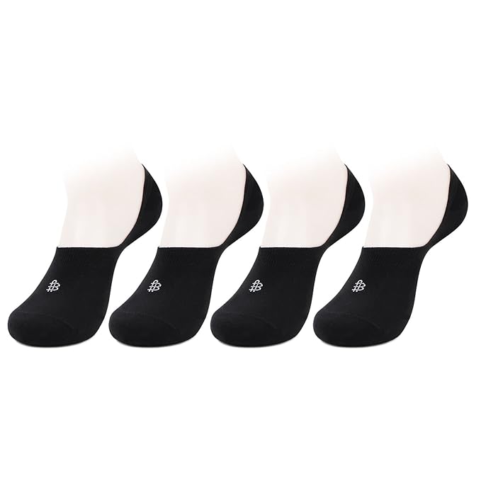 Unisex  Cotton Loafer Socks In Black -  Pack Of 4