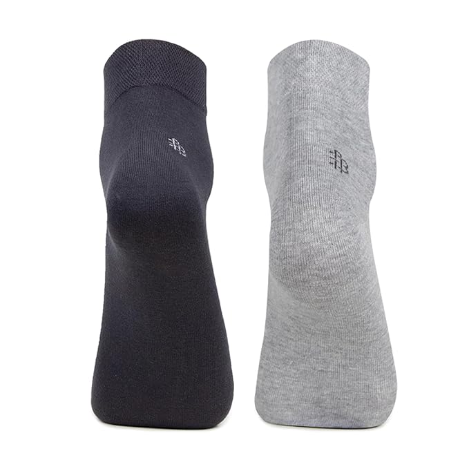 Men Club Class Anklet Socks (Grey & Blue, Free size)