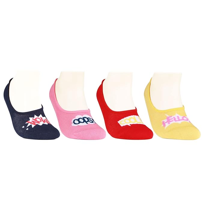 Fashion Cotton Loafer/ Footies/ No Show Socks For Women - Pack of 4