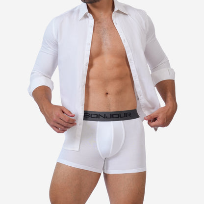Men's White Cotton Comfort Trunk - Soft & Breathable Everyday Innerwear (Pack of 1)
