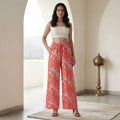 Dk.Peach Floral Printed Palazzo for Women | Comfortable Fit (Pack of 1)