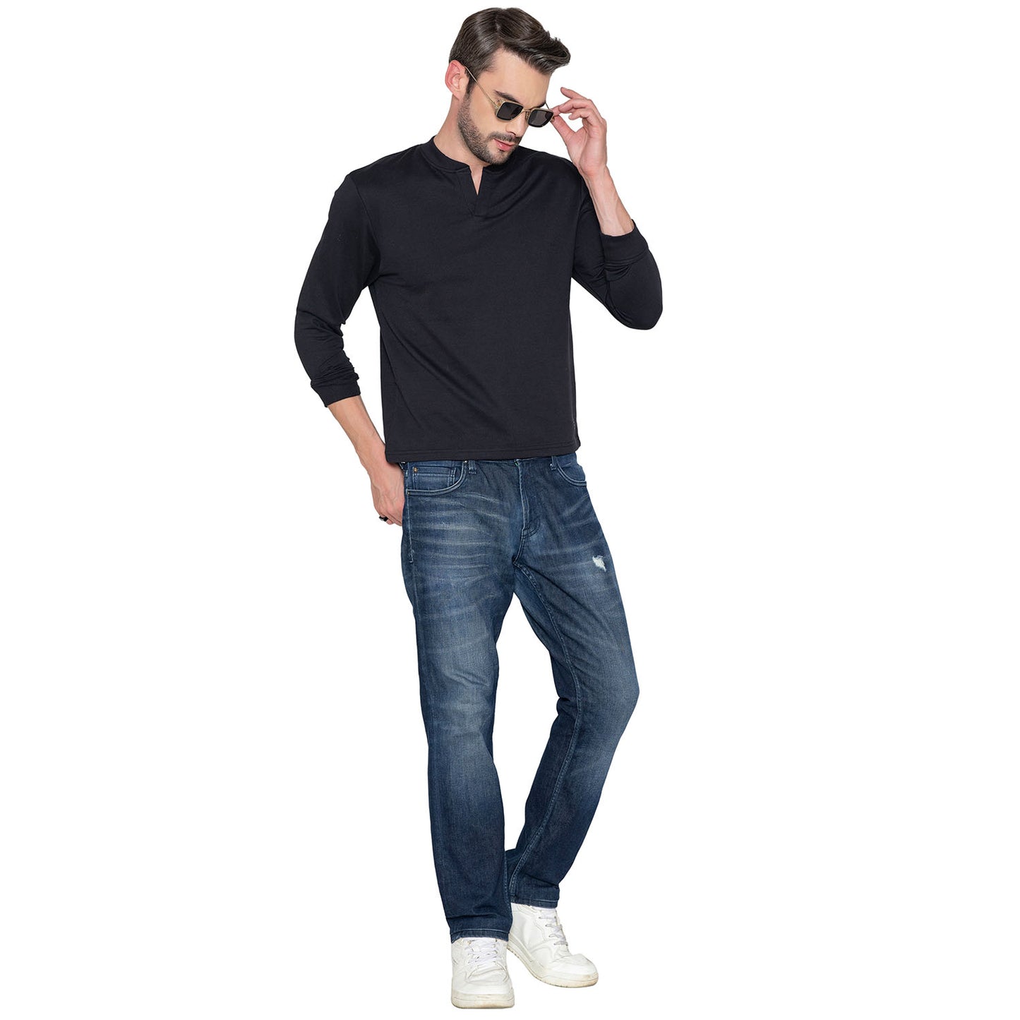 Men's Bomber Polo Sweatshirt - Black