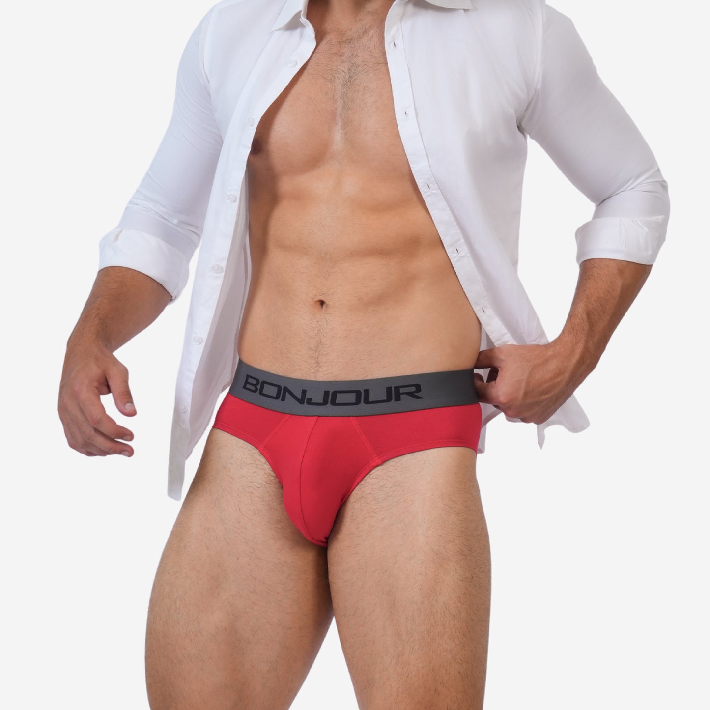 Men's Red Cotton Comfort Briefs - Soft Breathable Everyday Innerwear (Pack of 1)
