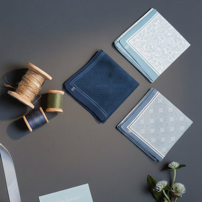 Silcora Men’s Cotton Handkerchiefs Pack of 3 (Color & Print May Vary)