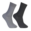 Men Studio Ribbed Socks (Black & Grey, Free Size)