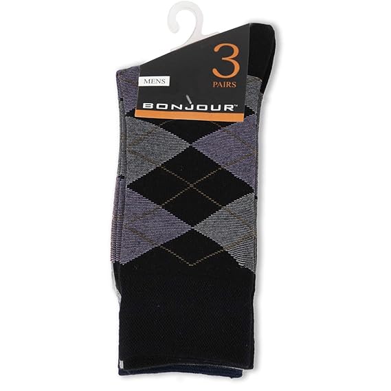 Men Socks - Argyle Style Multicolored Designer Crew Length Socks