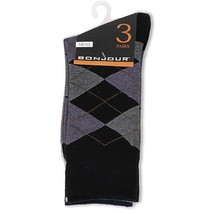 Men Socks - Argyle Style Multicolored Designer Crew Length Socks