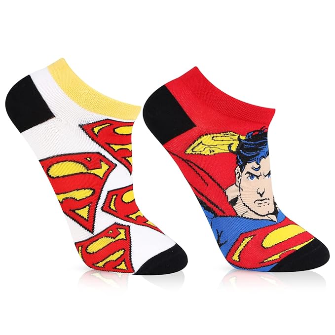 Superman Secret-Length Unisex Cotton Socks - Pack Of 2