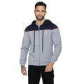 Men's Grey Hooded Zip-Up Sweatshirt | Regular Fit Hoodie
