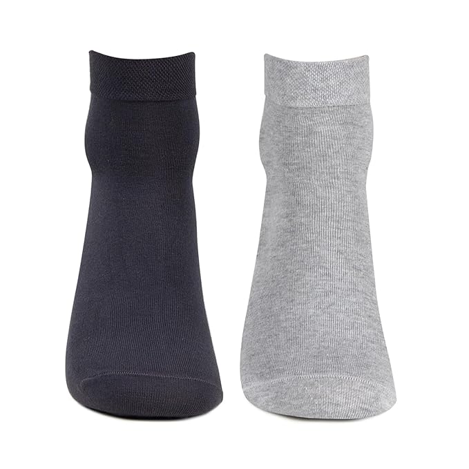 Men Club Class Anklet Socks (Grey & Blue, Free size)