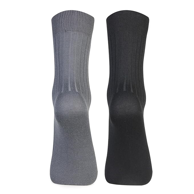 Men Studio Ribbed Socks (Black & Grey, Free Size)