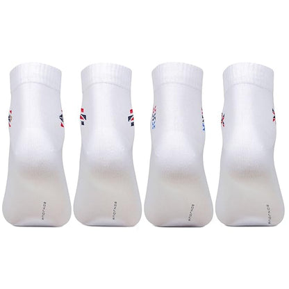 Men Cotton White Centre Motif Socks- Pack of 4