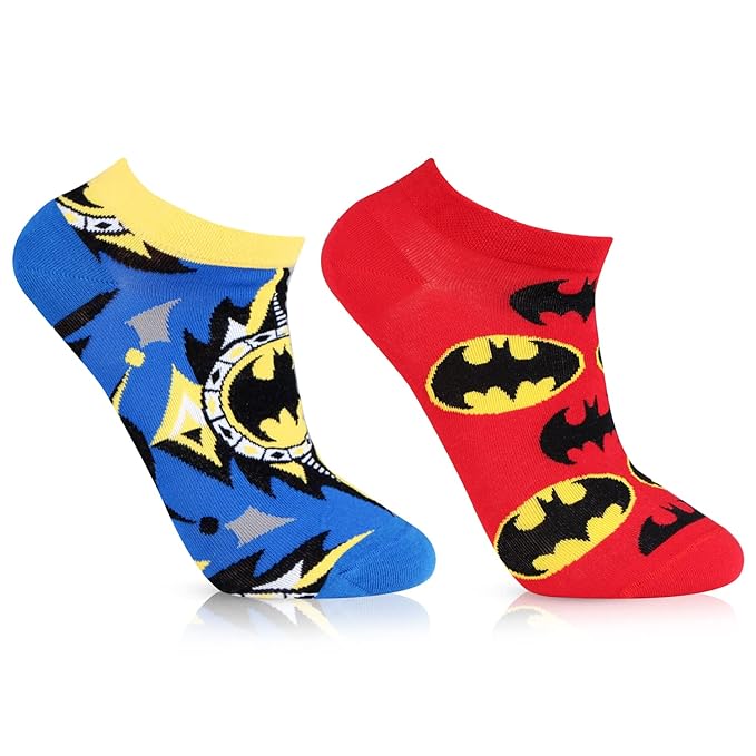 Batman Unisex Secret-Length Cotton Socks - Pack of 2