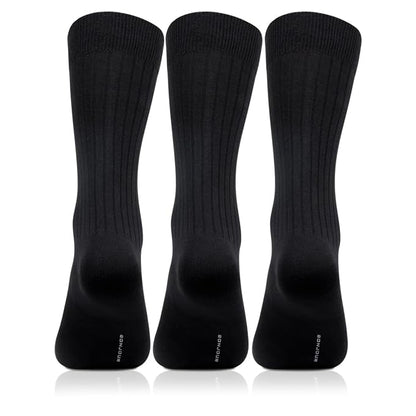 Men's Cotton Black Rib Socks- Pack of 3