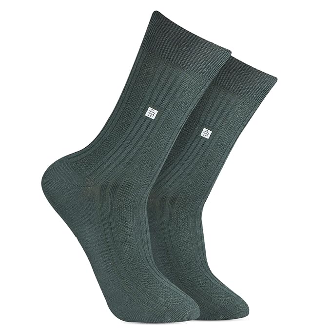 Men's Cosmic Ribbed Formal Socks - Bottle Green