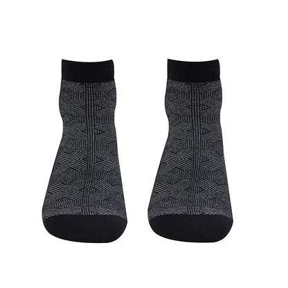 Men’s Geometric Pattern Ankle Sock - (Black)