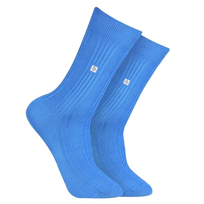 Cosmic Ribbed Formal Socks - Blue