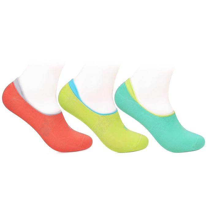 Unisex Multicolor Cotton Footlets Socks -Pack Of 3