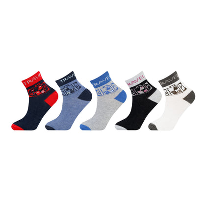 Kids Fancy Ankle Socks for Boys Pack of 5
