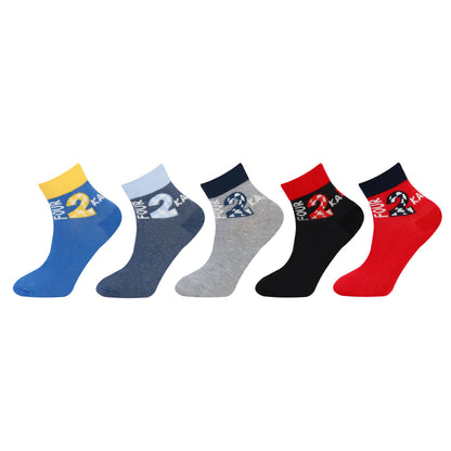 Kids Fancy Ankle Socks for Boys Pack of 5