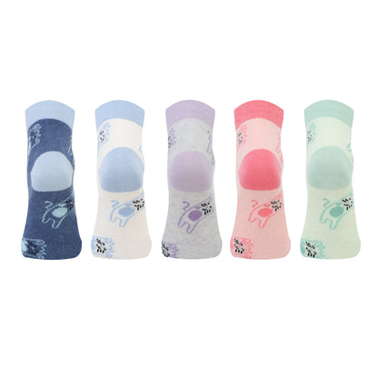 Kids Fancy Ankle Socks for Girls Pack of 5