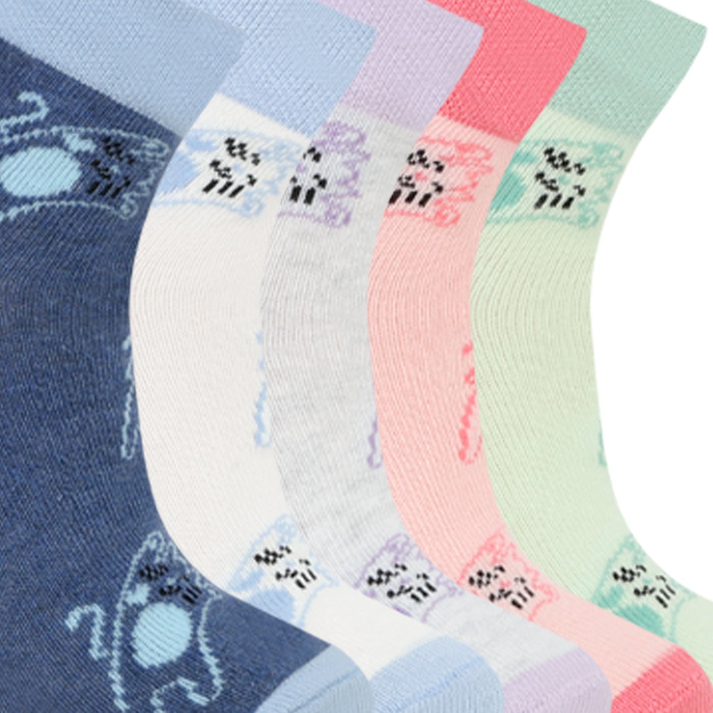 Kids Fancy Ankle Socks for Girls Pack of 5