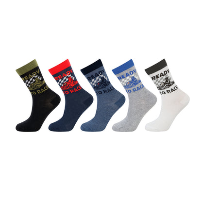 Kids Fancy Crew Socks for Boys Pack of 5