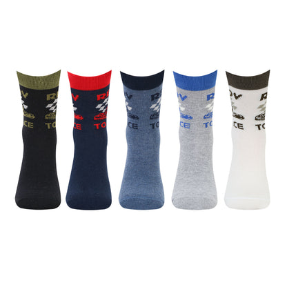 Kids Fancy Crew Socks for Boys Pack of 5