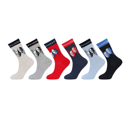 Kids Fancy Crew Socks for Boys Pack of 6