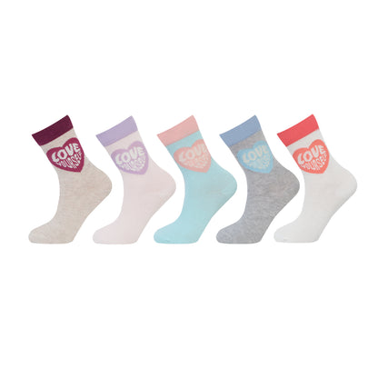 Kids Fancy Crew Socks for Girls Pack of 5