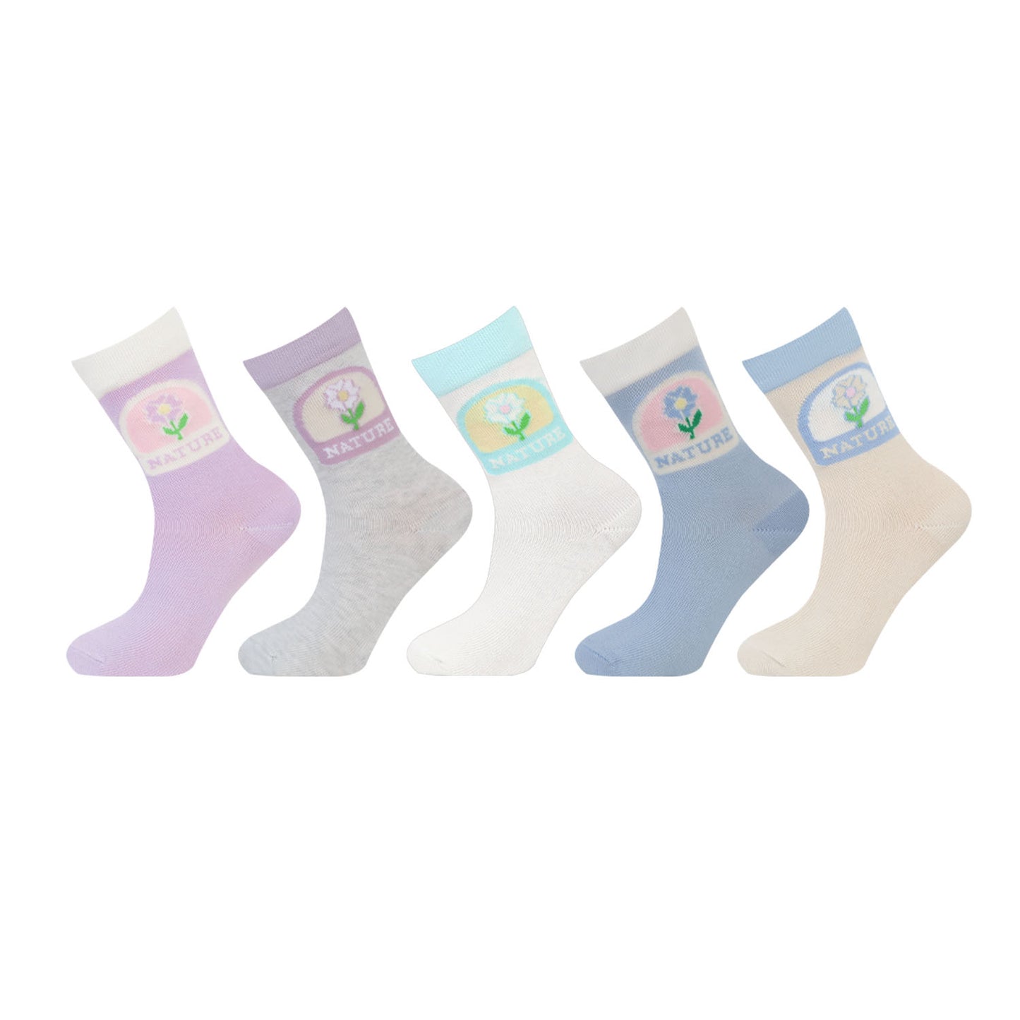 Kids Fancy Crew Socks for Girls Pack of 5