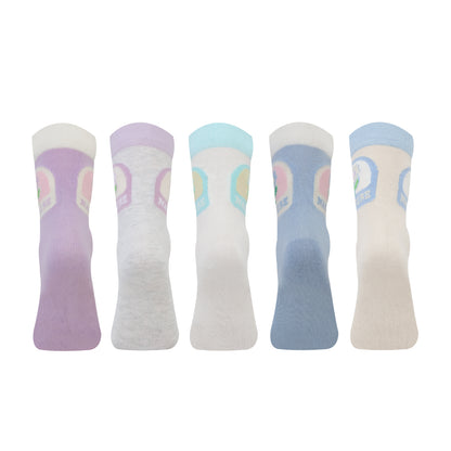 Kids Fancy Crew Socks for Girls Pack of 5