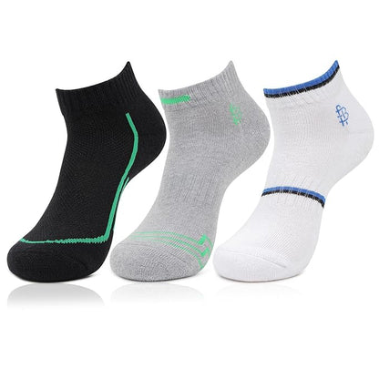 Men Cushioned Multicolored Secret Length Sports Socks- Pack of 3