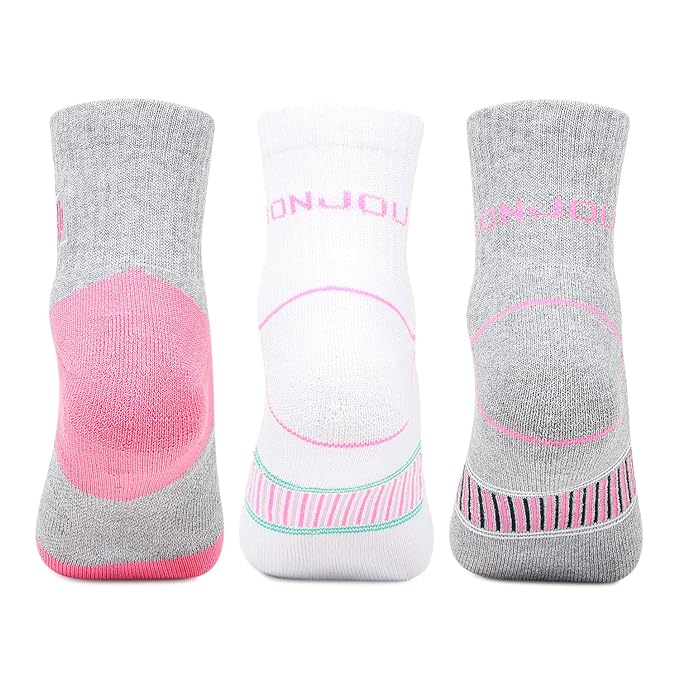 Women Multicolored Cushioned Ankle- Length  Sports Socks -Pack Of 3
