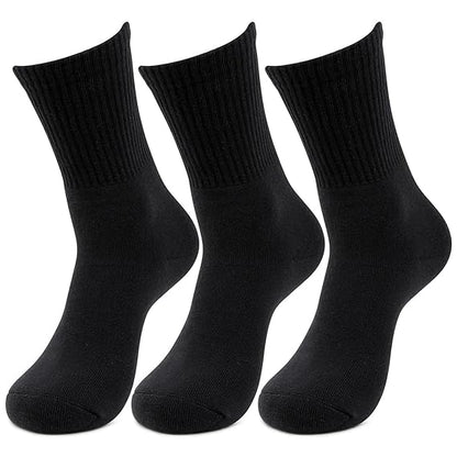 Men Cushioned Black Joggers Crew Length Sports Socks- Pack of 3