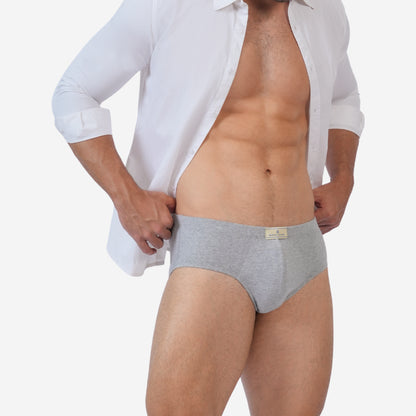 Men's Black & Grey Cotton Comfort Briefs - Soft Breathable Everyday Innerwear (Pack of 2)