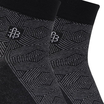 Men’s Geometric Pattern Ankle Sock - (Black)