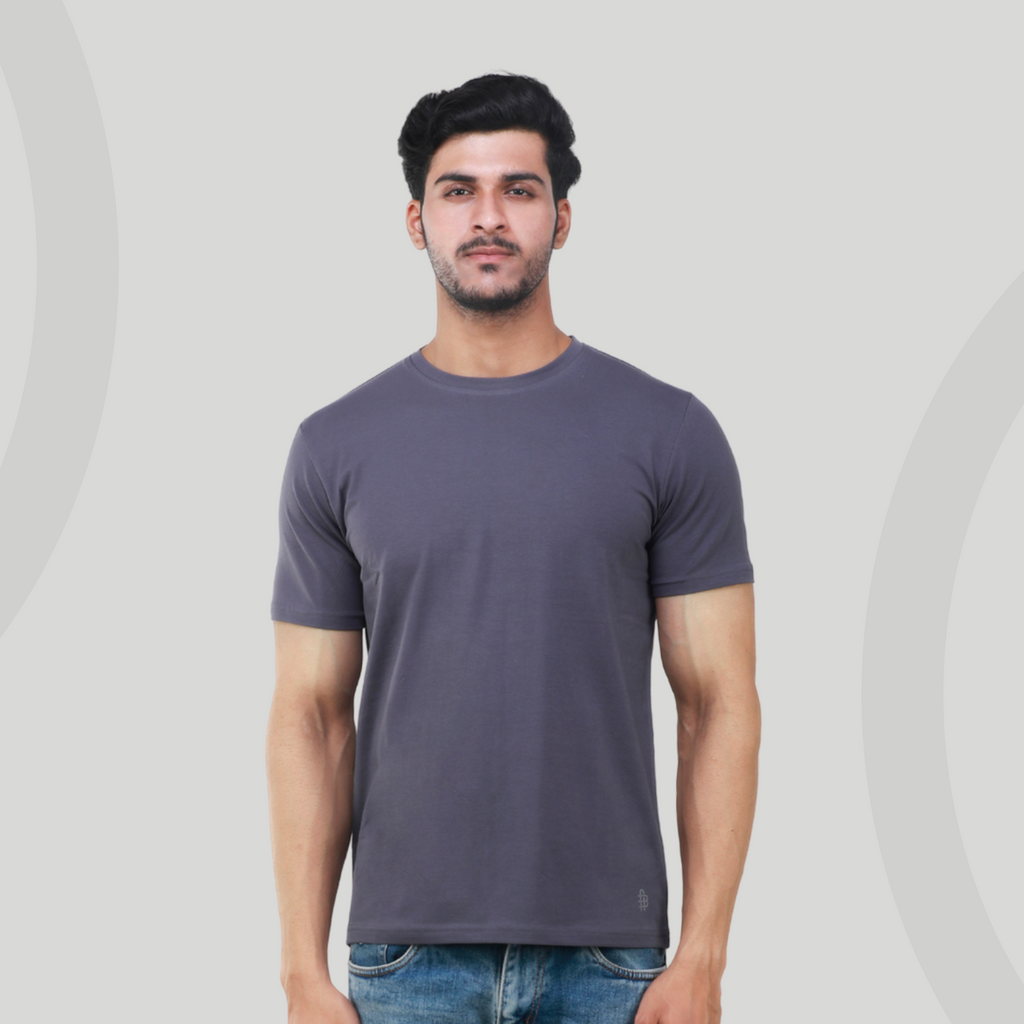 Wild Dove Men's Round Neck Solid T-Shirt