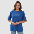 Women-Knitted-Fabric-Regular-Fit-Half-Sleeve-Tee/T-shirt - Strong Blue
