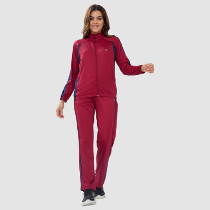 Bonjour Women's High Neck Winter Tracksuit with Full Zip Jacket & Elastic Waist Lower – Soft Warm Activewear for Gym, Running & Casual Wear