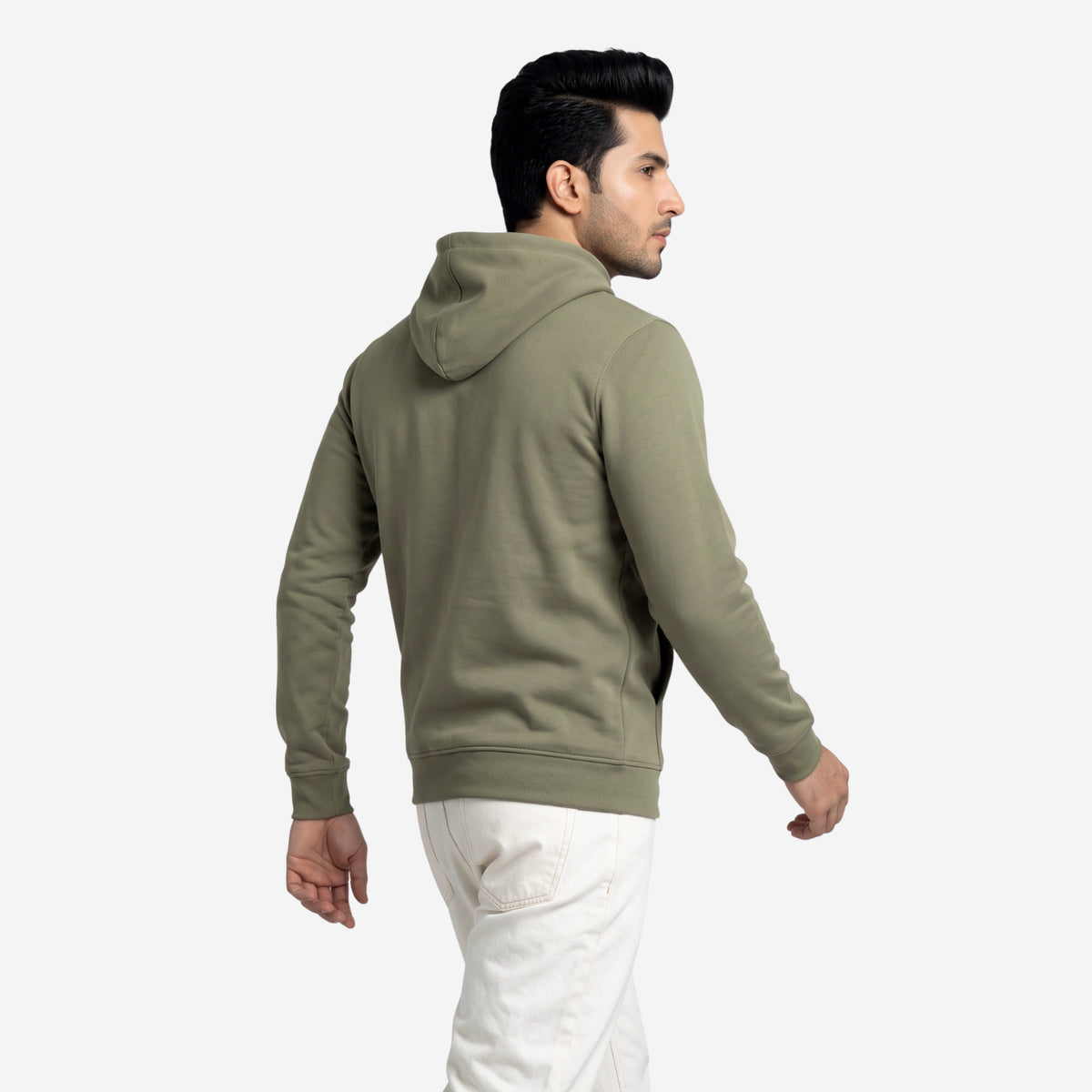 Men's Solid Beige Polyester Hoodie for Winter | Lightweight Pullover Sweatshirt with Hood, Black Drawstrings, Kangaroo Pocket & Full Sleeves