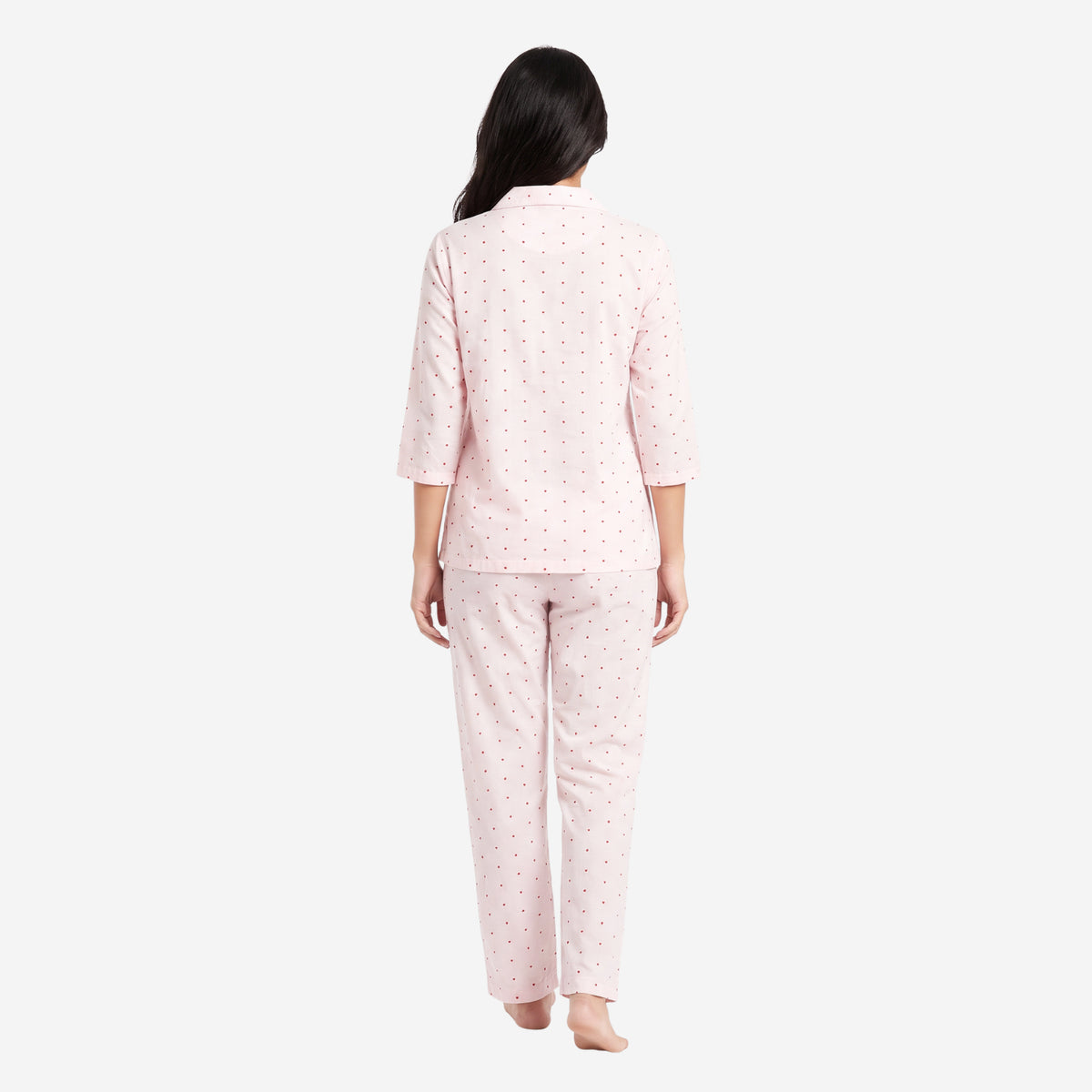 Women Printed Rayon Loungewear Set (Lt. Pink)
