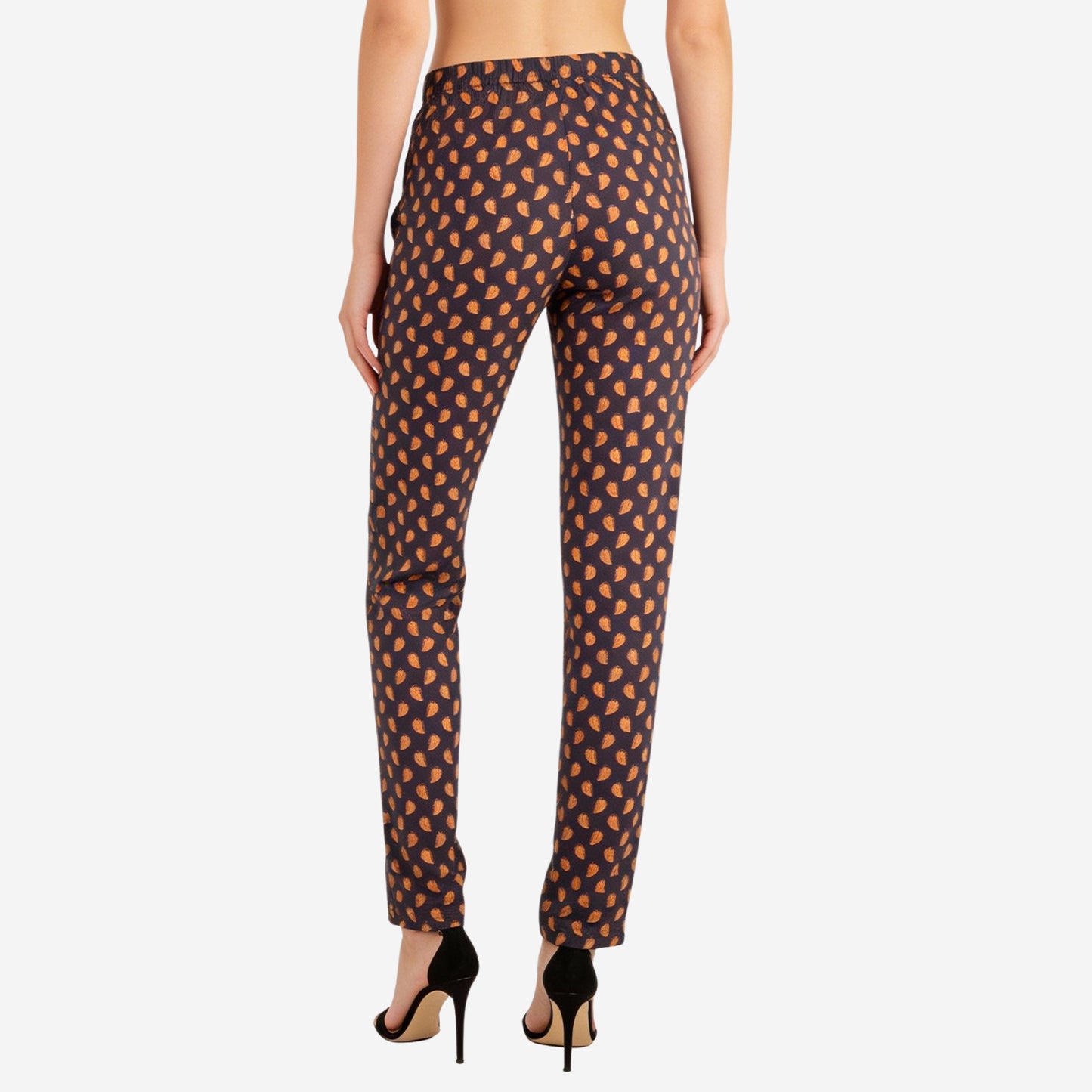 Women Printed Relaxed-Fit Lower - Black