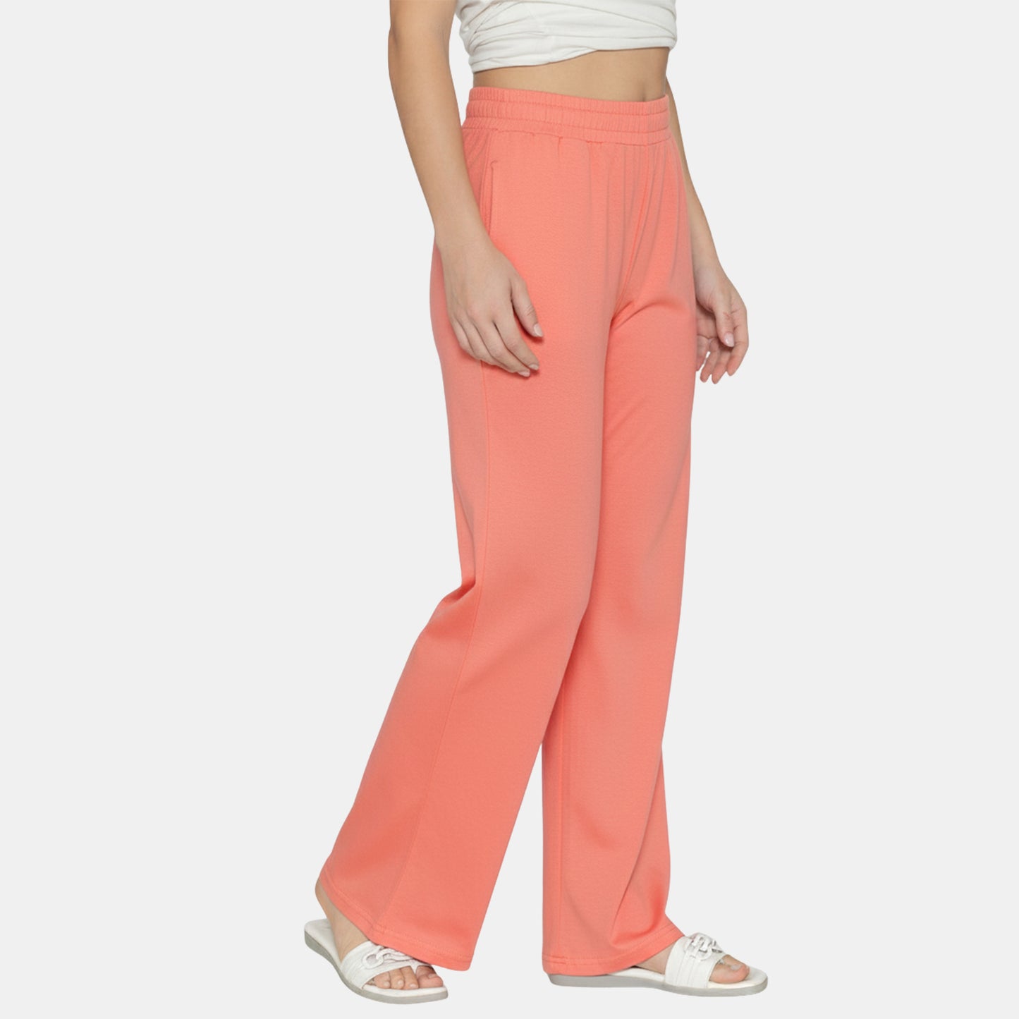 Women Flared Pants (Coral Peach)